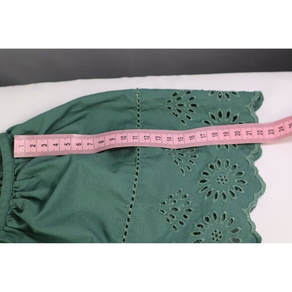 Green Apple Eyelet Cotton Blouse by‎ GAP For Women Size Medium - Picture 11 of 15